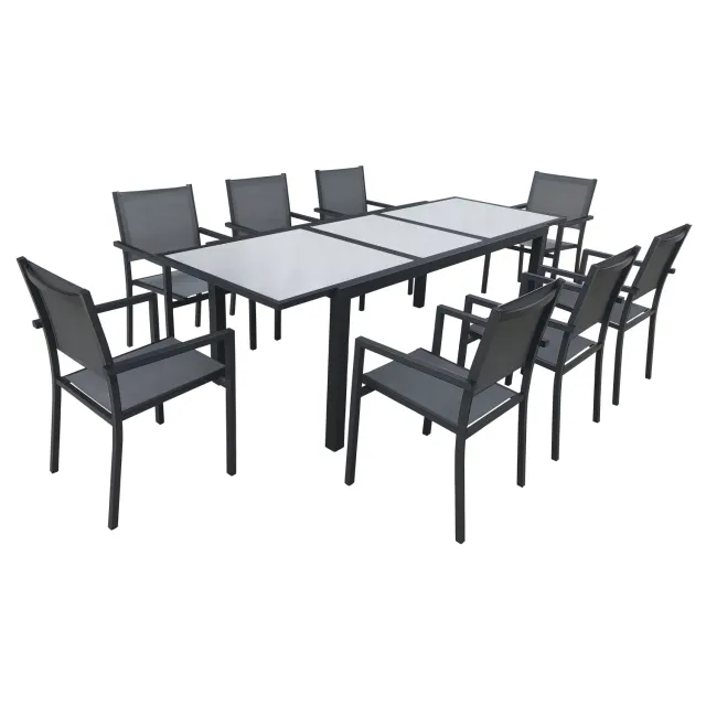 MESA JARDIN EXTENSIBLE FIRENZE 8P GRIS ANTRACITA