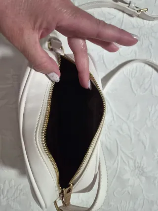 Bolso Moschino Blanco Corazón Dorado