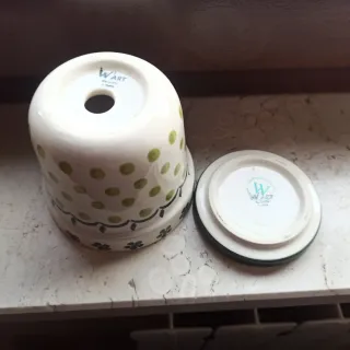 Portavaso ceramica decorato Wald