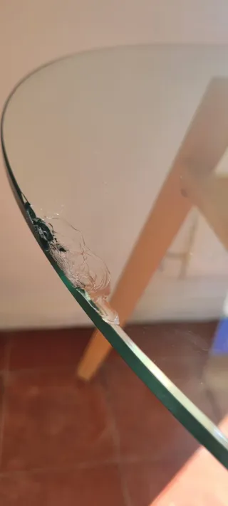 Mesa de Comedor Redonda 100cm en Cristal y Madera