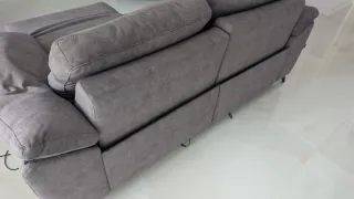 Sofá reclamable de 2 plazas, con USB, color gris