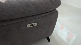 Sofá reclamable de 2 plazas, con USB, color gris