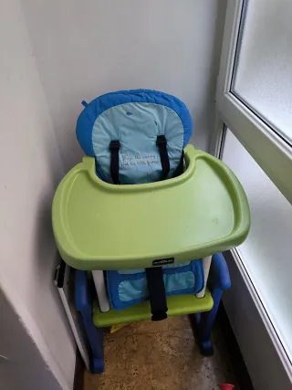 Trona de bebé azul y verde