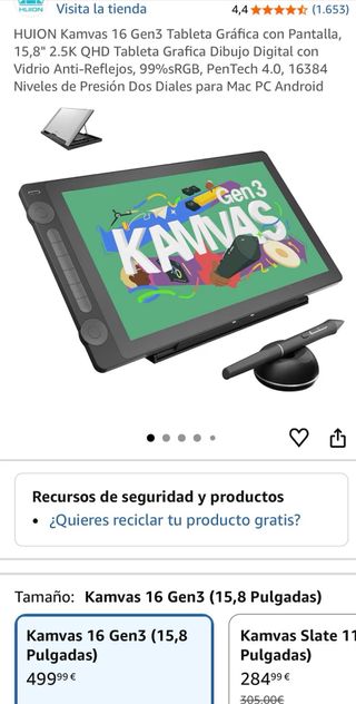 Huion Kamvas 16 Gen 3 Pentech 4.0 Tableta grafica