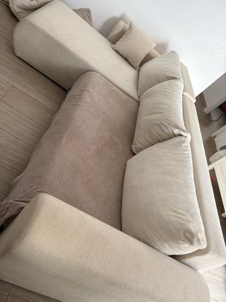 Sofá Rinconera Beige/Blanco