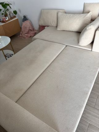 Sofá Rinconera Beige/Blanco