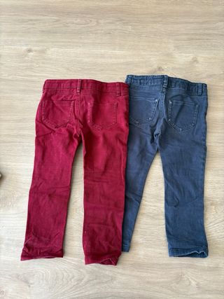 Lote 3 prendas: 2 pantalones y camisa 2-3 años