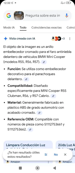 Embellecedor Antiniebla BMW y Mini Cooper