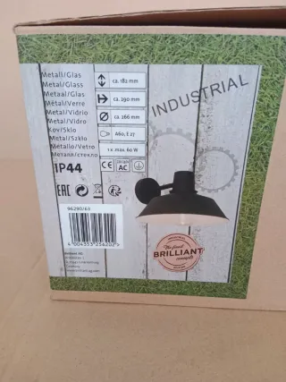 Lámpara Exterior Industrial Negra