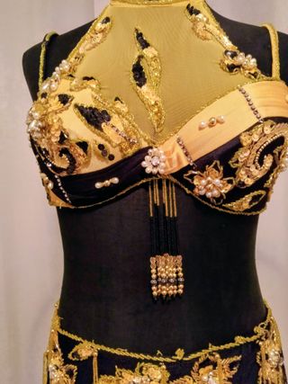 Traje Danza Oriental Negro y Amarillo