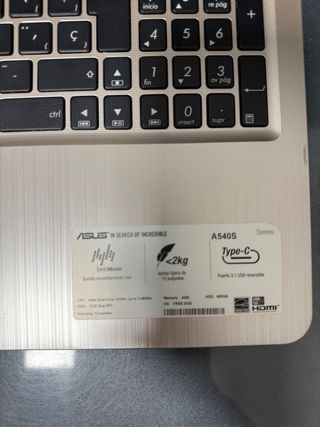 Ordenador Asus A540S Beige/Negro