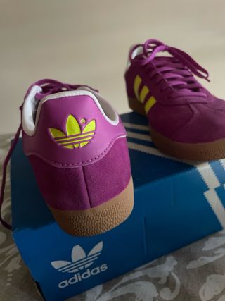 Adidas Gazelle Mujer Morado y Verde neon