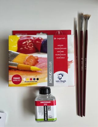 Set Pintura Acrílica Van Gogh, pinceles Retardador