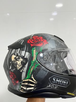 Casco Moto Shoei Diseño Calavera Rosa