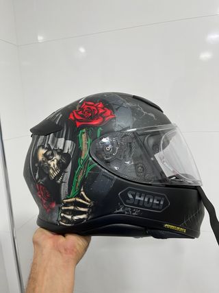 Casco Moto Shoei Diseño Calavera Rosa