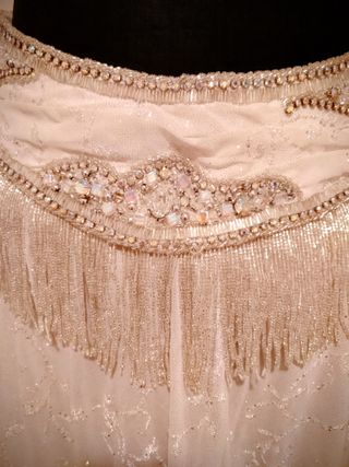 Traje Danza Oriental Blanco y Dorado