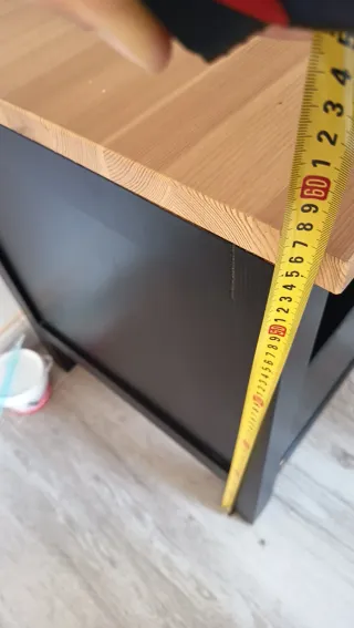 Mueble TV Ikea Negro y Madera