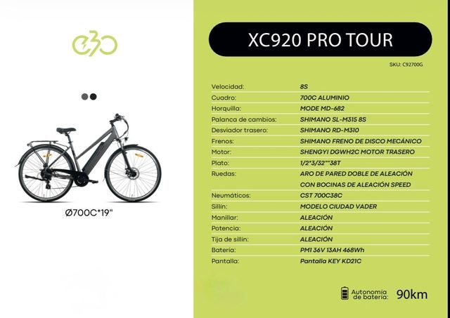 Bicicleta Eléctrica XC920 Pro Tour