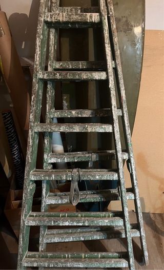 Escalera de pintor vintage decorativa o de uso