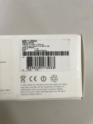 Apple Mighty Mouse Wireless Originale Bianco