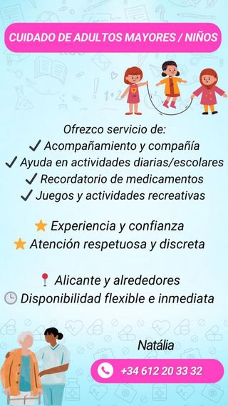 Cuidado de personas mayores y niños