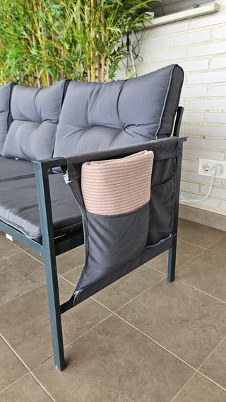 Conjunto Sofá esquinero mesa jardín terraza balcón