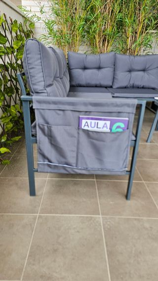 Conjunto Sofá esquinero mesa jardín terraza balcón