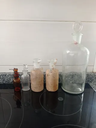 Lote 5 Frascos Farmacia Antiguos