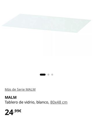Cómoda Malm con cristal Ikea 4 cajones Blanca