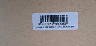 Cubre canto roble 95x28 mm