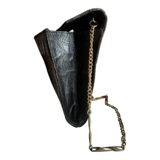 Bolso 70s patchwork cuero negro cadena