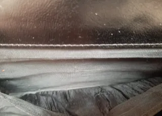 Bolso 70s patchwork cuero negro cadena