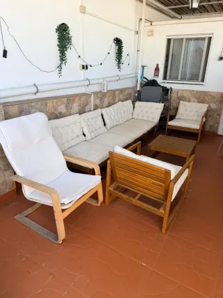 Sofá exterior madera