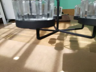 Portavelas de metal y cristal