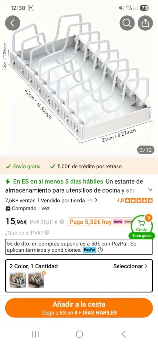 Organizador de sartenes y ollas