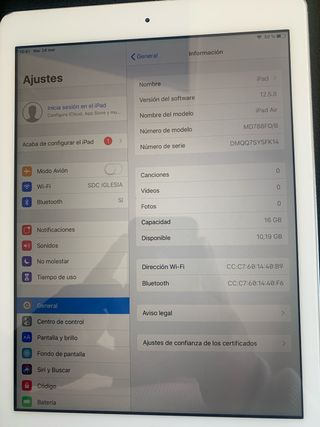 Apple iPad Air Plata 16GB Sin cable