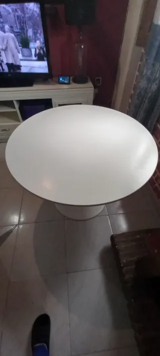 Mesa redonda IKEA blanca