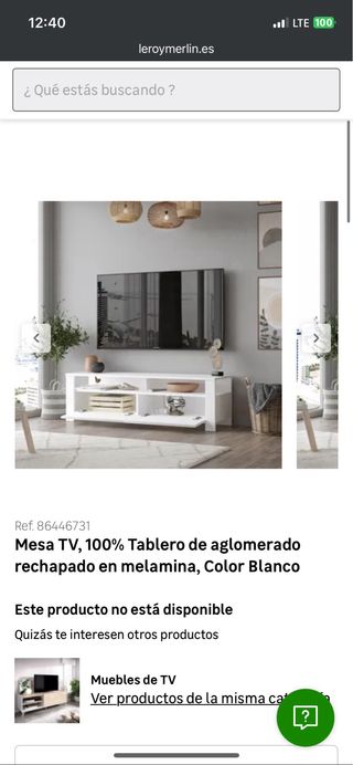 Mueble TV blanco y madera