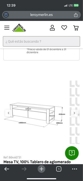 Mueble TV blanco y madera