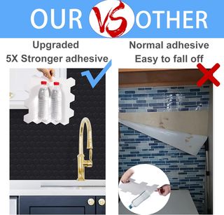 Azulejos Pared Adhesivos Hexagonales Negros