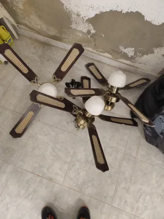 Ventiladores de techo retro madera y metal