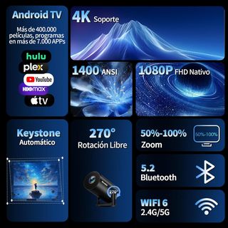 Proyector Android Full HD Autokeystone
