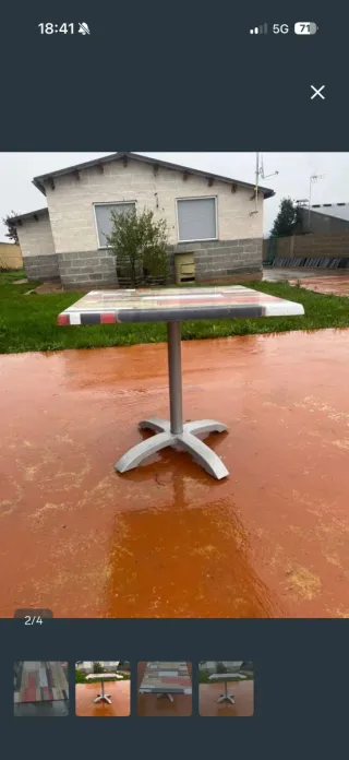 Mesa de bar con diseño de madera multicolor son 5