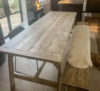 Mesa rústica madera maciza 240cm