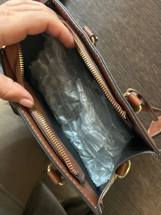 Bolso BELLEBORG & MOXIU Cuadrado Beige/Marrón