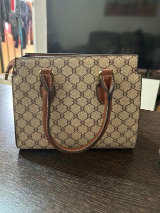 Bolso BELLEBORG & MOXIU Cuadrado Beige/Marrón