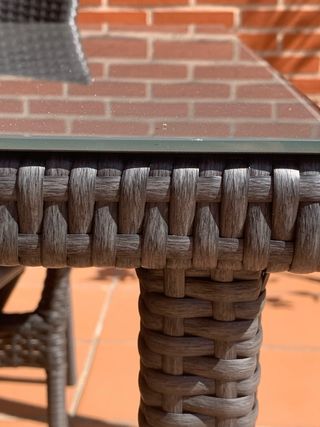 Conjunto Mesa y 4 Sillas Jardín Ratán