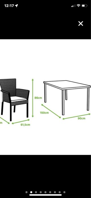 Conjunto Mesa y 4 Sillas Jardín Ratán