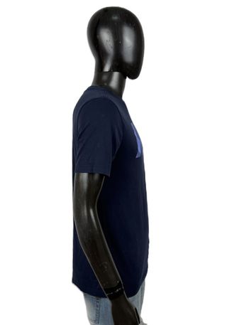 Maglietta Nike Uomo M Blu Logo Stampa Cotone