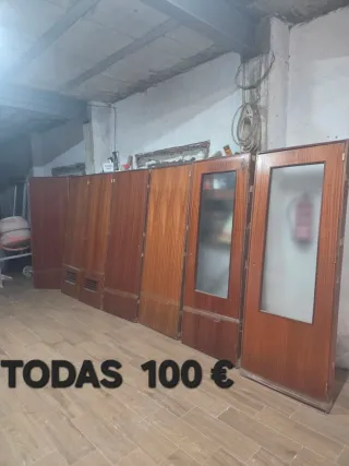 Puerta madera con cristal 203x82,5